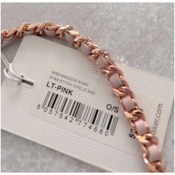 Ted Baker Maddie Stab Stitch Circle Leather Womens Light Pink Crossbody Bag NWT - Picture 10 of 11